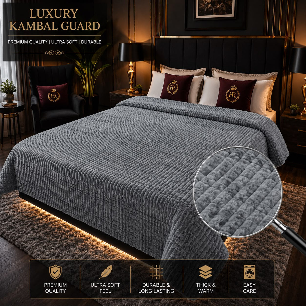 Luxury Bubble AC Blanket-Light Gray / Silver Gray